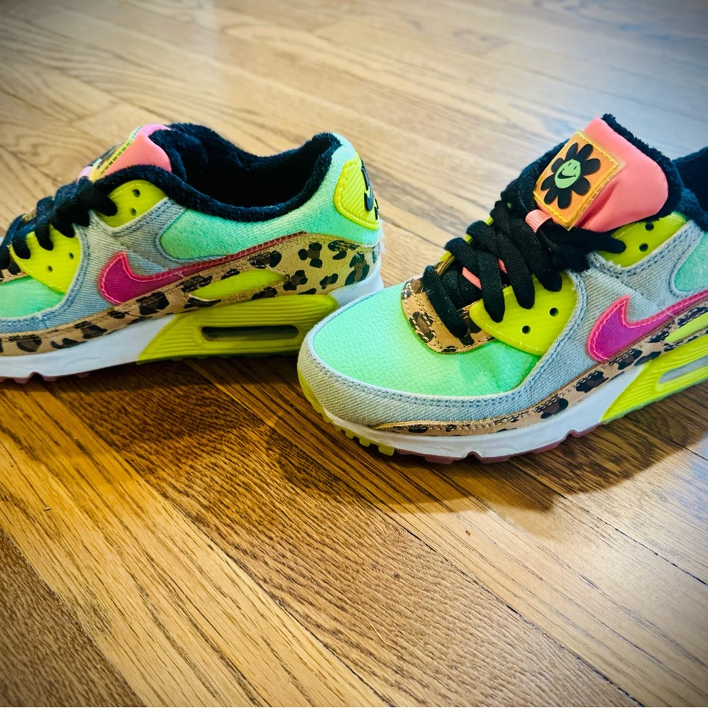 Nike Women's Sneakers - Neon Green, Pink, Leopard Print